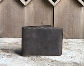Unisex Slim Bifold Wallet. Distressed Leather Wallet. Leather Credit Card Holder. Wedding Groomsmen Wallet. Date Night Wallet