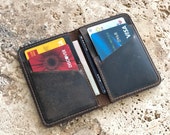 Mens Slim Front Pocket Wallet. PERSONALIZED Card Wallet. Slim Credit Card holder. Mens Bifold card wallet. Monogrammed Groomsmen Gift.