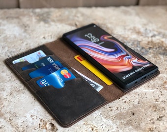 Samsung Galaxy S10 leather Wallet. Note 10. Personalized Samsung Case Wallet. iPhone X, Leather Note 9 Wallet, selected Iphone case wallets