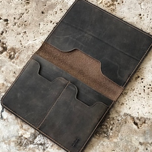 Personalized Leather Passport Cover Leather Passport Holder Travel wallet Monogrammed Mens passport wallet Personalized Travel gift for her image 2