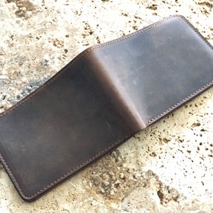 Classic Bifold Wallet. Slim Leather Wallet. Distressed Leather Wallet. Minimalist Leather Wallet. Unisex Wallet image 6