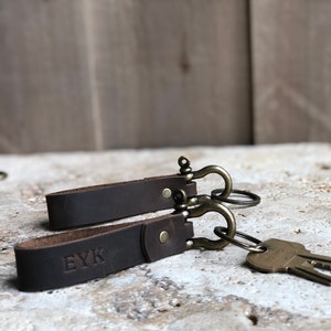 Personalized Leather Keychain. Custom Leather Keychain. Monogrammed Leather Key fob. Handmade in USA image 5