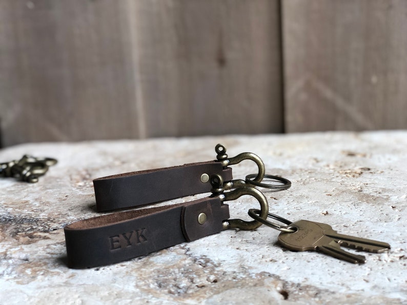 Personalized Leather Keychain. Custom Leather Keychain. Monogrammed Leather Key fob. Handmade in USA image 5