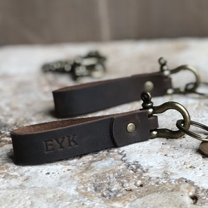 Personalized Leather Keychain. Custom Leather Keychain. Monogrammed Leather Key fob. Handmade in USA image 3