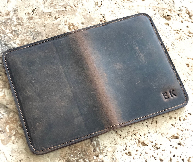 Personalized Leather Passport Cover Leather Passport Holder Travel wallet Monogrammed Mens passport wallet Personalized Travel gift for her image 3