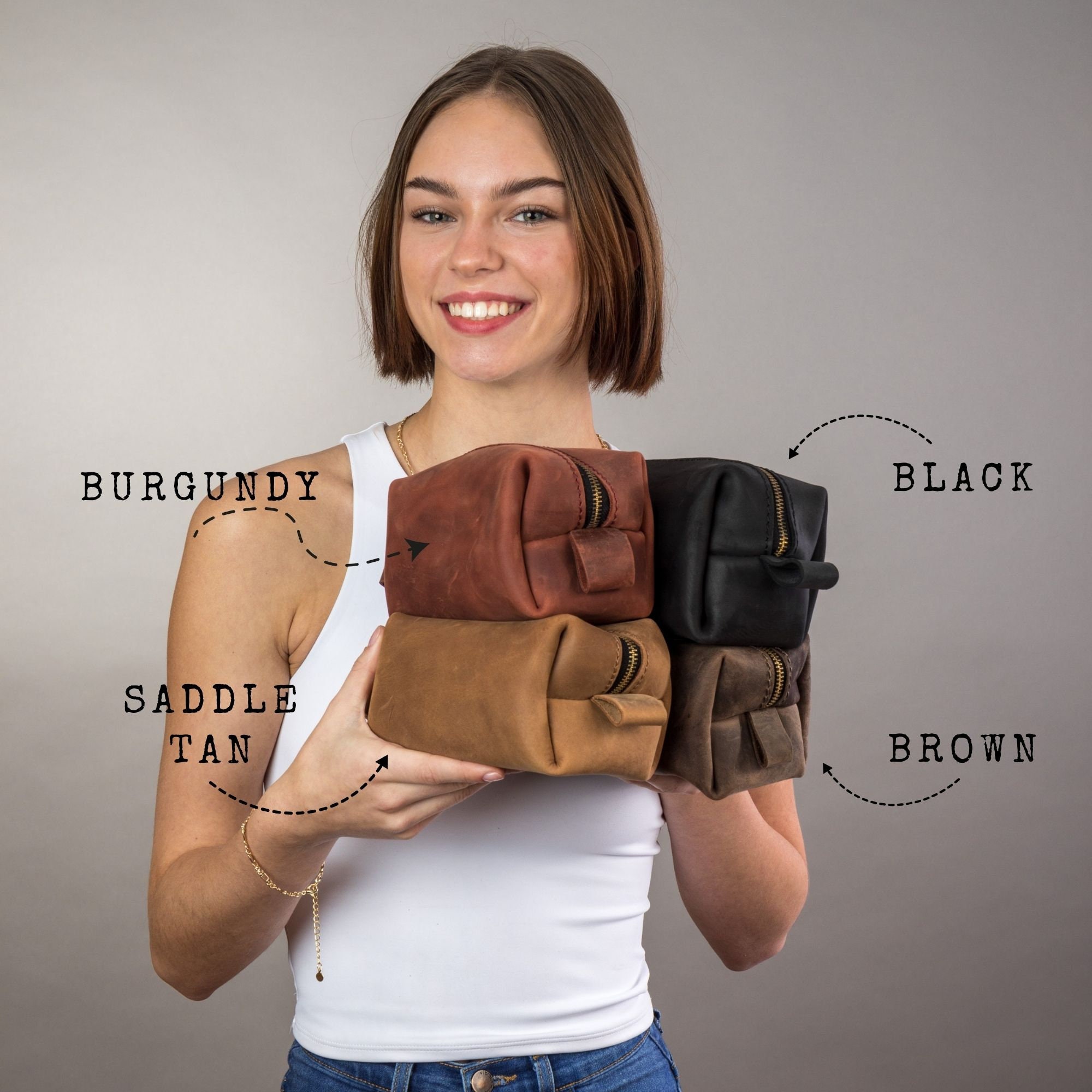 Personalized Men&#39;s Leather Dopp  Bag Groomsmen Gifts Men&#39;s Travel Dopp Kit Custom Leather Dopp, Anniversary Gift for Him, Gift for Father
