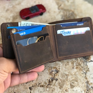 Especial del Día del Padre, Cartera de Cuero Plegable. Cartera de Cuero Minimalista, Cartera de Cuero para Hombre para Navidad.
