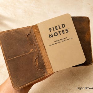Leather Field Notes Cover. Volant cover. Pocket Journal. Leather Journal Wallet. Personalized Field Notes Wallet. Moleskine Journal Cover Light Brown