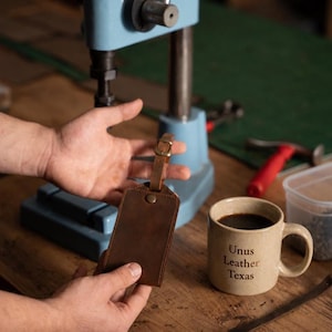 leather luggage tag