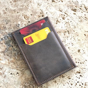 Leather Card Holder, Slim Card Wallet, Personalized Wallet, Groomsmen Gift, Leather Cardholder for Men, Daily Use Wallet, Christmas gift