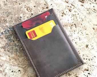 Leather Card Holder, Slim Card Wallet, Personalized Wallet, Groomsmen Gift, Leather Cardholder for Men, Daily Use Wallet, Christmas gift