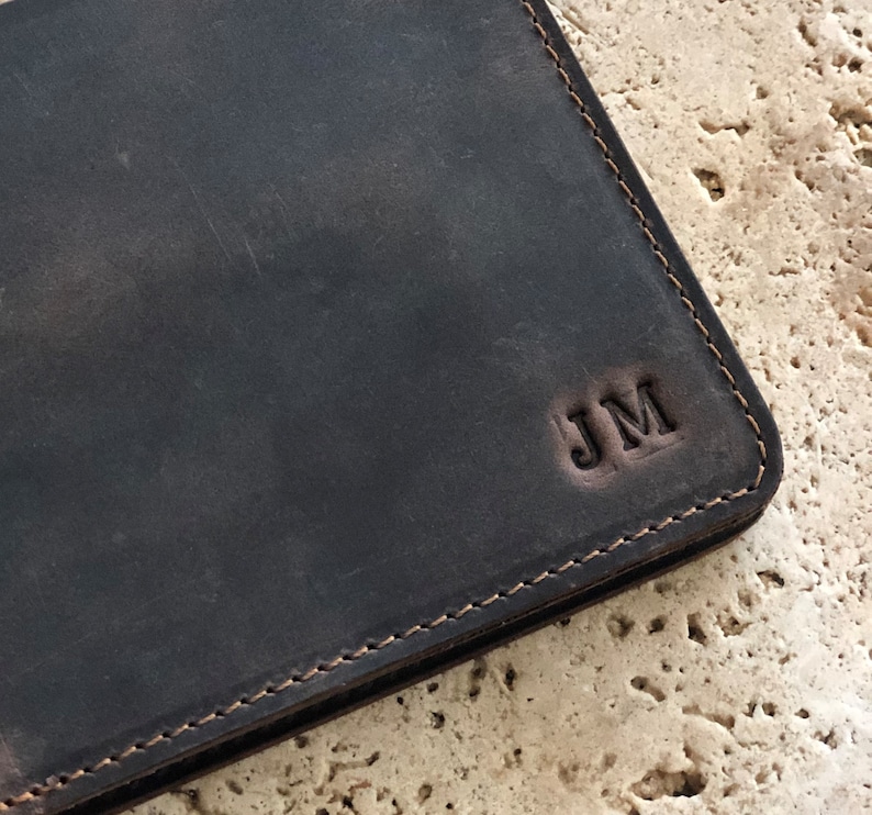 Classic Bifold Wallet. Slim Leather Wallet. Distressed Leather Wallet. Minimalist Leather Wallet. Unisex Wallet Add Initials