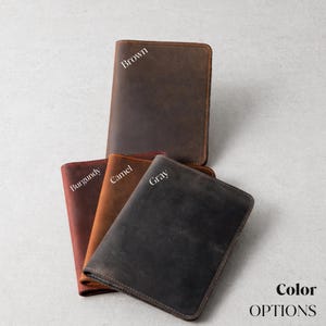 Personalized Leather Passport Cover Leather Passport Holder Travel wallet Monogrammed Mens passport wallet Personalized Travel gift for her image 4