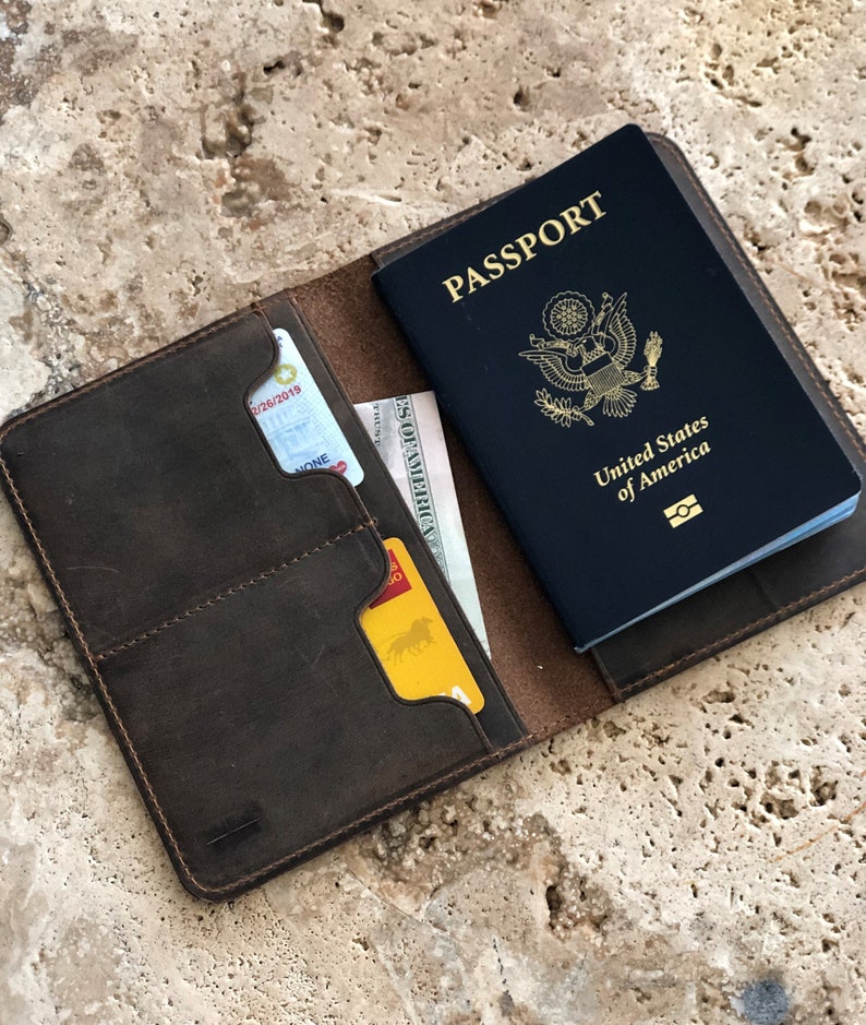 PERSONALIZED Passport Cover. Leather Passport Holder. Travel Wallet.  Document wallet. Monogrammed Mens passport wallet. Personalized Travel 