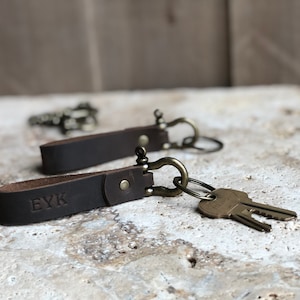 Personalized Leather Keychain. Custom Leather Keychain. Monogrammed Leather Key fob. Handmade in USA image 7