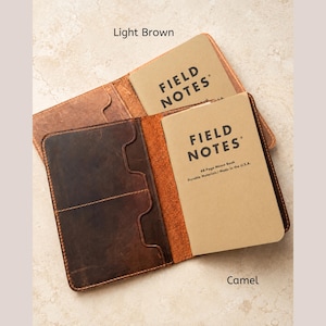 Leather Field Notes Cover. Volant cover. Pocket Journal. Leather Journal Wallet. Personalized Field Notes Wallet. Moleskine Journal Cover Camel
