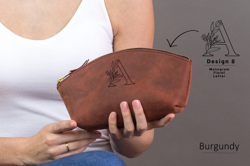leather make up bag