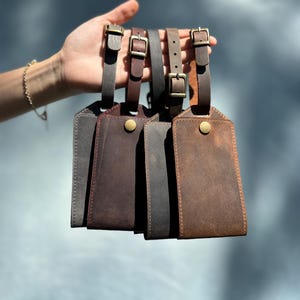 Personalized Leather Luggage Tags Monogrammed Leather bag Tags Leather Luggage Tag bag name tag Groomsmen Gift Wedding favors travel tag image 10