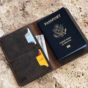 Personalized Leather Passport Cover Leather Passport Holder Travel wallet Monogrammed Mens passport wallet Personalized Travel gift for her image 8