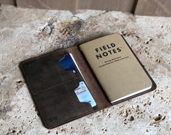 Leather Journal Cover. Leather Field Notes cover. Leather Journal Wallet. Personalized Field Notes Wallet. Journal Cover