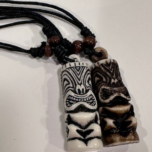 Resin Tiki God Necklace on Adjustable String