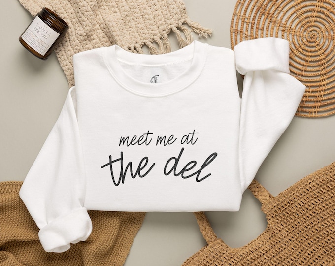 Featured listing image: meet me at the del Hotel del Coronado California crewneck sweatshirt | scripted text, minimalist beach vibe
