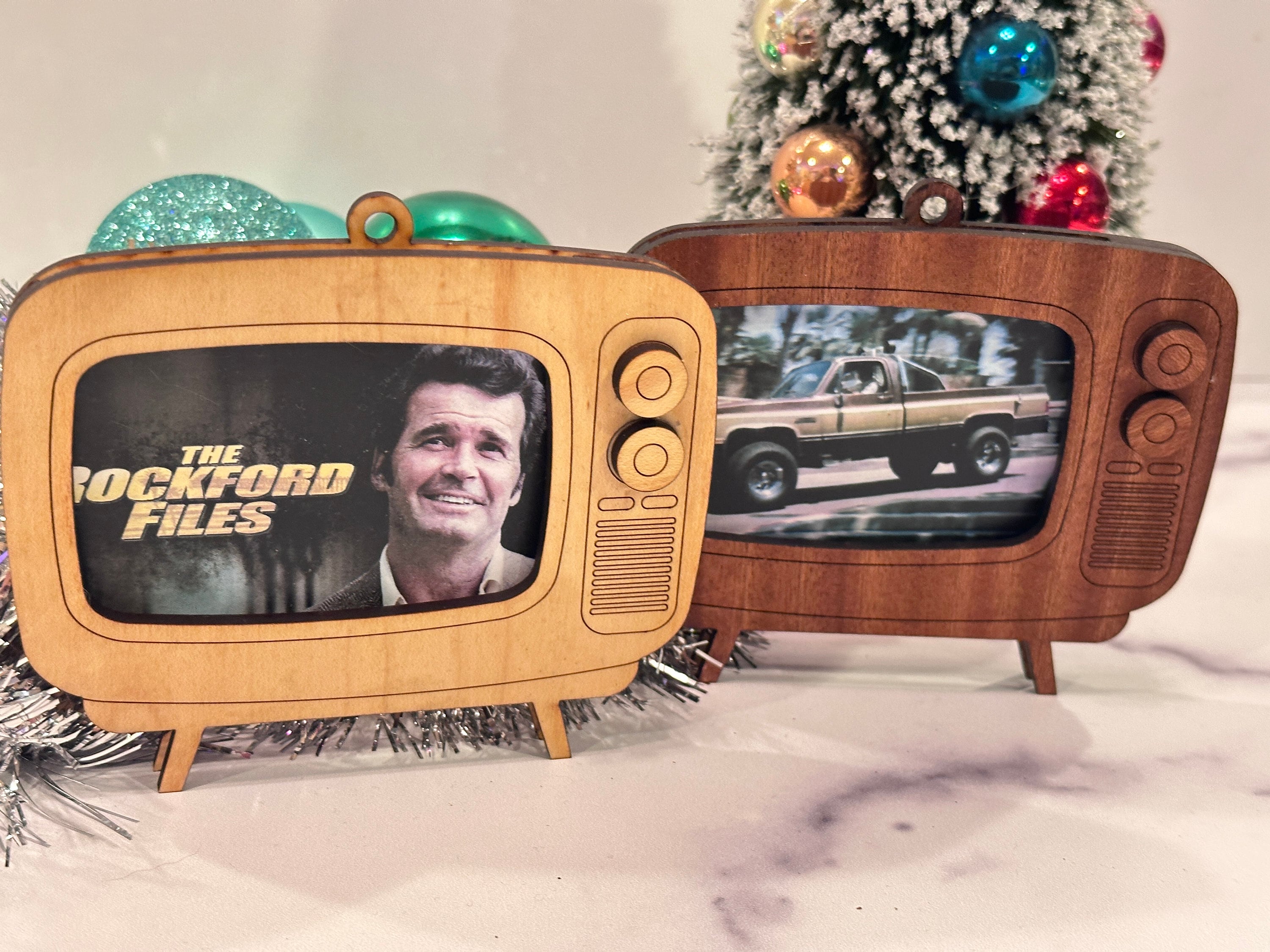 MCM Retro TV Ornament: Wood Gift Card/Photo Holder