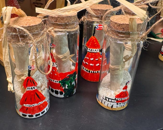 Featured listing image: Handpainted Hotel Del Coronado Ornament: Message in a Bottle, San Diego Beach