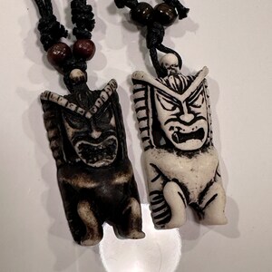 Resin Tiki God Necklace on Adjustable string