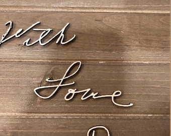 Laser cut wood Handwriting signs Personalized wood signs 3D handwriting memorial gift great for Valentines Birthday Christmas Mothers day