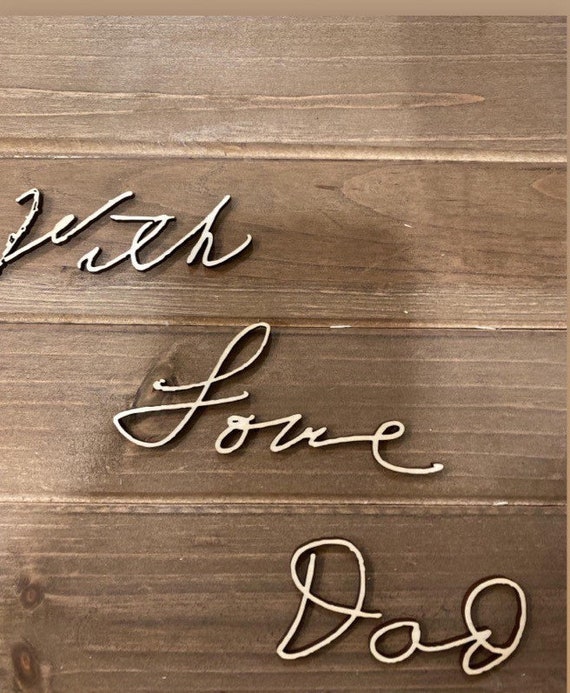 Laser Cut Wood Handwriting Signs Personalized Wood Signs 3d Etsy etsy