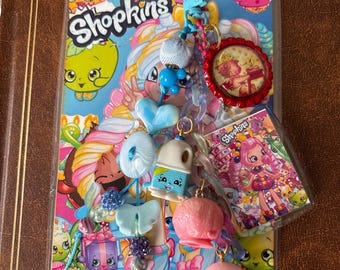 Marcapáginas ShOPKINS Personajes vintage, llaveros de acrílico de doble cara, colgantes para diarios creativos