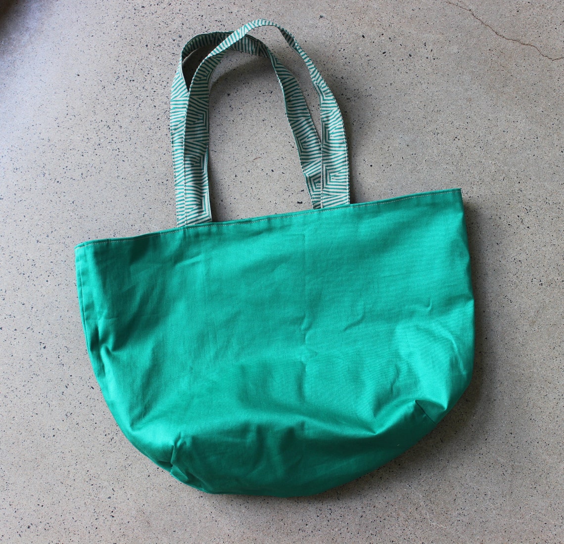Tote Bag, Green and Grey, Fully Lined and Reversible, Medium Size - Etsy