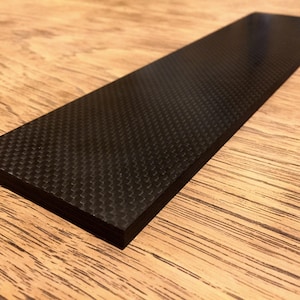 Carbon Fiber Plate - Aerospace Grade - Quasi-Isotropic - 7mm x 76mm wide x 310mm long (length will vary slightly)