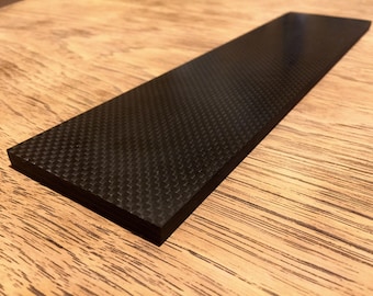 Carbon Fiber Plate - Aerospace Grade - Quasi-Isotropic - 7mm x 76mm wide x 310mm long (length will vary slightly)