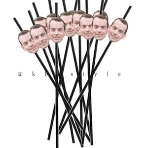 Custom Face Plastic Coffee Stirrer Straws- Party Decor- Birthday- Bachelorette- Retirement- Drinking Straws- Face on Straw, Free Shipping!