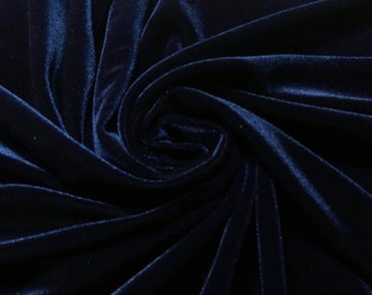 Soft Velvet fabric with modest brick pattern Dark blue color