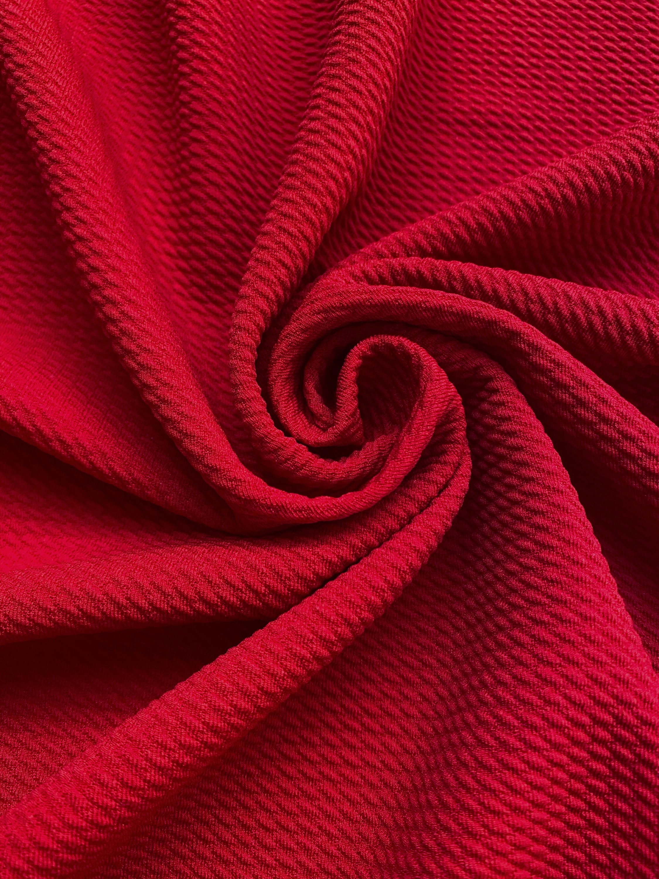 BULLET Red Liverpool Stretch Fabric Spandex Solid Fabric Textured fabric poly spandex bullet