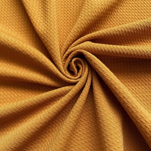 BULLET Mustard fabric Textured bullet | Liverpool | Stretch Fabric | Spandex | Solid Fabric | Textured fabric double knit fabric poly