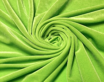 LIME VELVET | Stretch velvet | polyester stretch velvet | Fabric by the yard | Bows