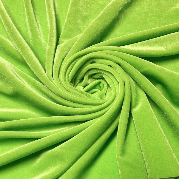 Lime Green Velvet Fabric Etsy