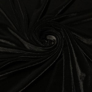 BLACK VELVET | Stretch velvet | polyester stretch velvet | Fabric by the yard | Bows