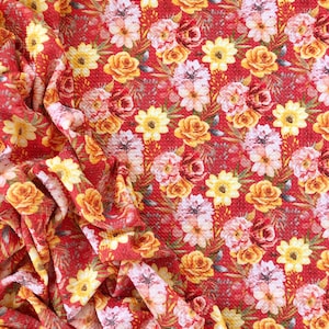 BULLET Meadow floral | Textured Fabric Bullet fabric | Liverpool | Stretch Fabric | Spandex | Solid Fabric | Bullet Fabric Poly spande