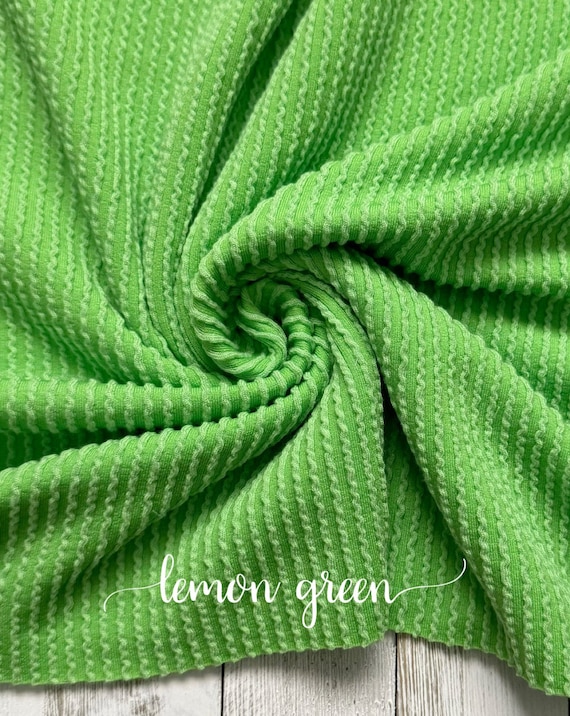 WAVED Lemon Green RIB KNIT Rib Knit Stretchy Fabric Rib