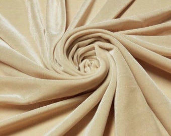 CHAMPAGNE VELVET | Stretch velvet | polyester stretch velvet | Fabric by the yard | Bows