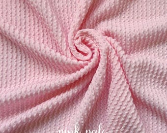 WAVED pink pale/RIB KNIT | rib knit | stretchy fabric | rib fabric | fabric by the yard |