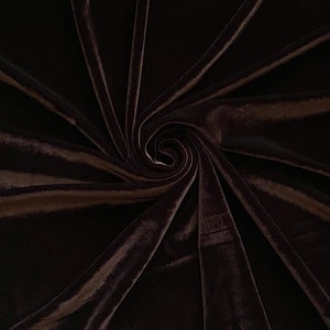 VELVET Brown  | Stretch velvet | polyester stretch velvet | Fabric by the yard | Bows