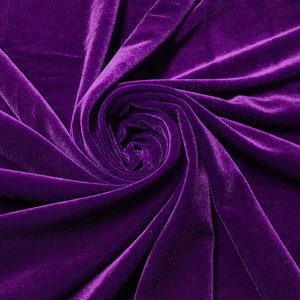 JEWEL PURPLE VELVET | Stretch velvet | polyester stretch velvet | Fabric by the yard | Bows