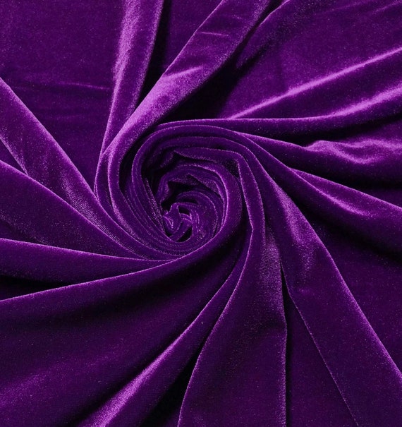 JEWEL PURPLE VELVET | Stretch velvet | polyester stretch velvet | Fabric by  the yard | Bows