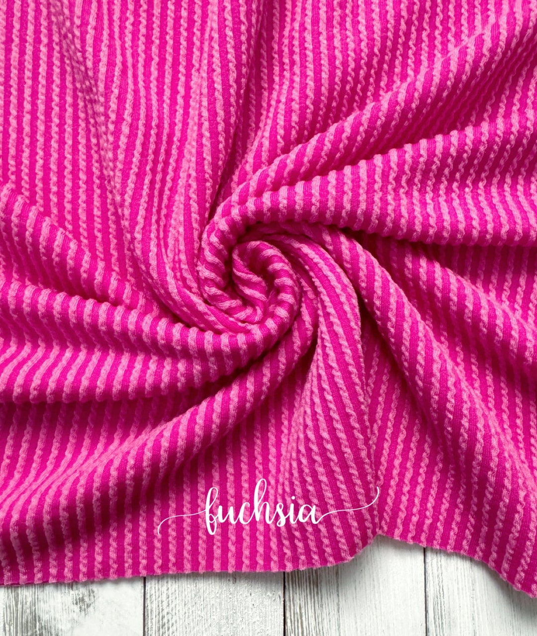 WAVED fucsia RIB KNIT / punto canalé / tejido elástico / tejido canalé ...